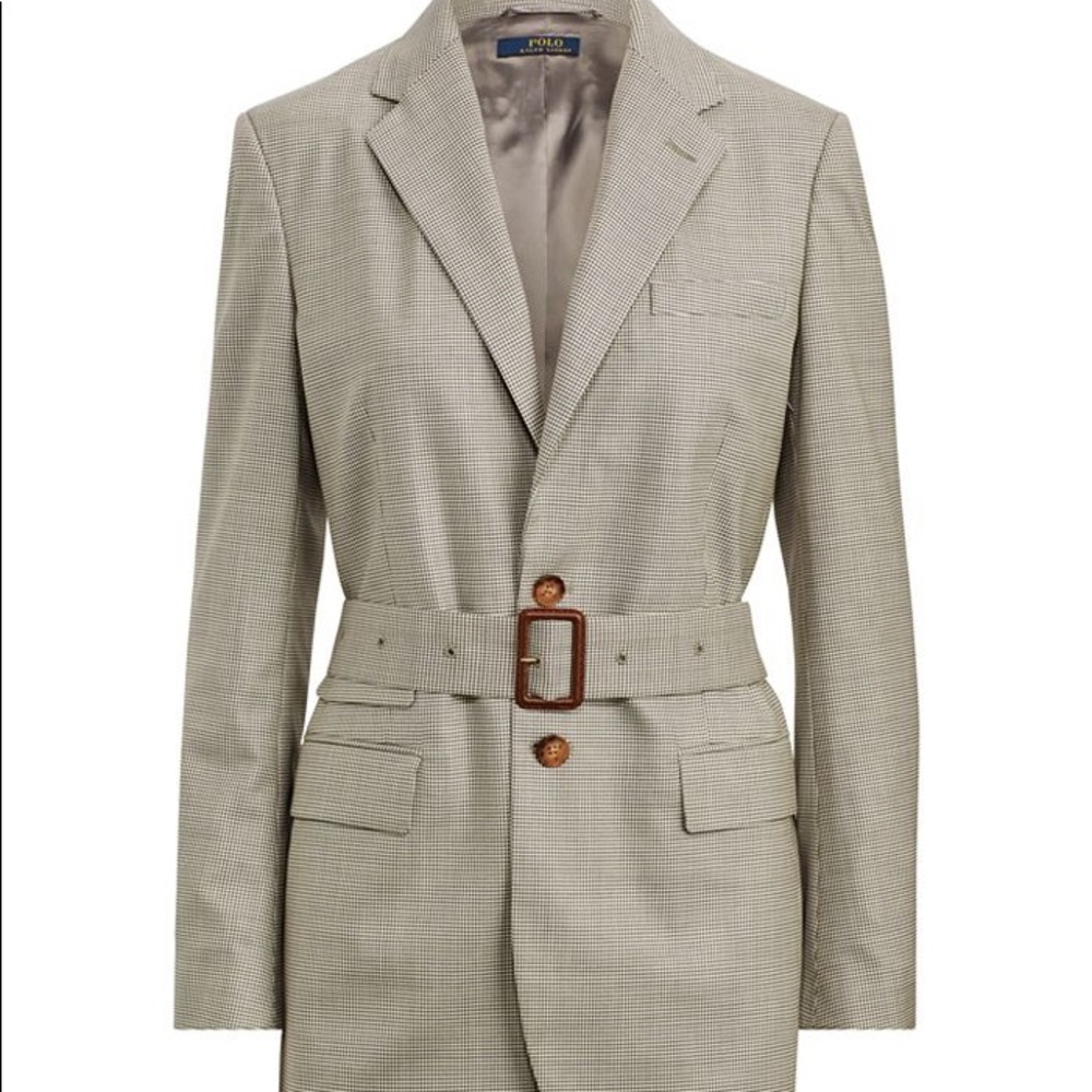 Polo Ralph Luaren houndstooth belted blazer
